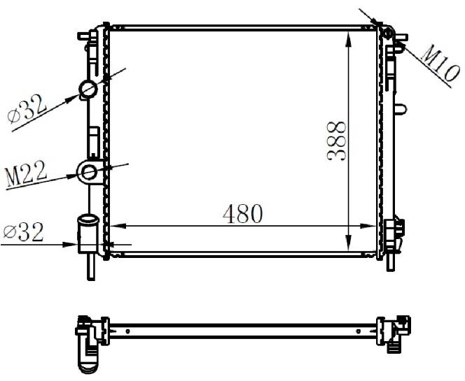 RADYATOR (KALIN TIP) CLIO 1.2 1.4 KANGOO 1.5 SYMBOL (480X388X26) (MEK.) - ORIS - OEM 7700428082