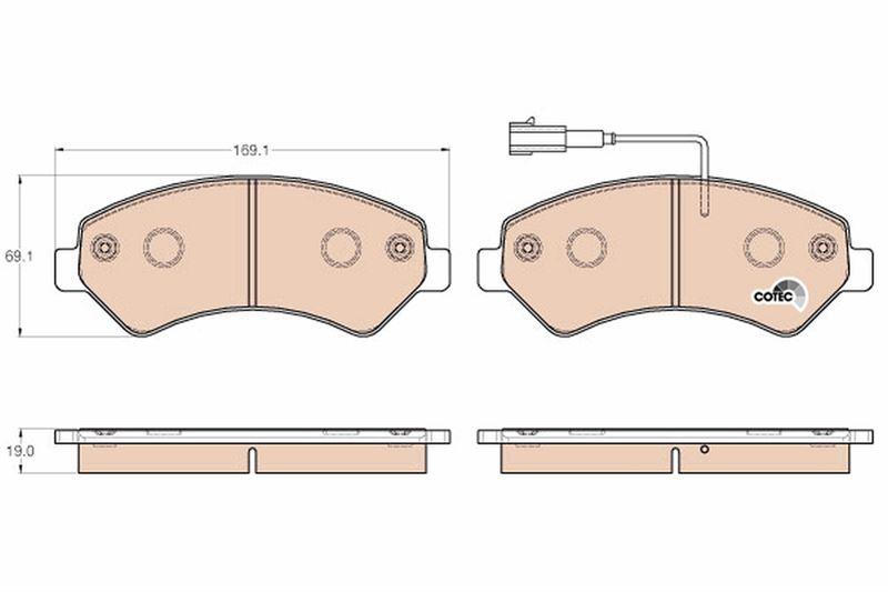 FREN BALATASI ON 169 mm PEUGEOT BOXER III CITROEN JUMPER III FIAT DUCATO III 06- - TRW - OEM 77366022