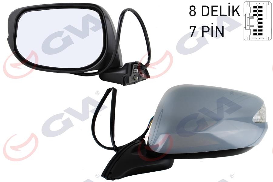 DIŞ DİKİZ AYNASI SOL JAZZ 08> ELEKTRİKLİ+ISITMALI+KATLANIR+SİNYALLİ+ASTARLI+KONVEKS VM-6257NEBL - GVA - OEM 76258TF0Y11