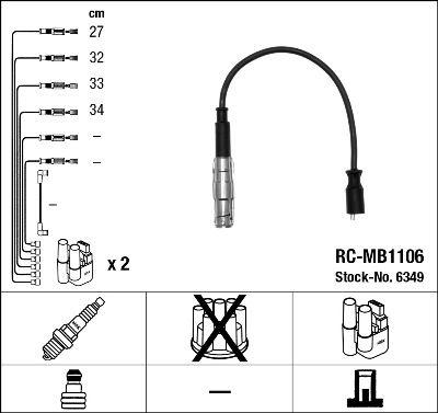 ATESLEME KABLOSU SETI MERCEDES M266 W169 W245 - NGK - OEM A2661500118