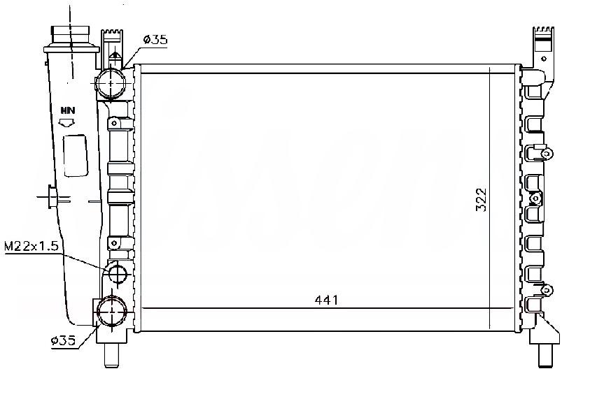 RADYATOR MECHANİCAL MT(440X322X34)UNO 70 - ORIS - OEM 7556135
