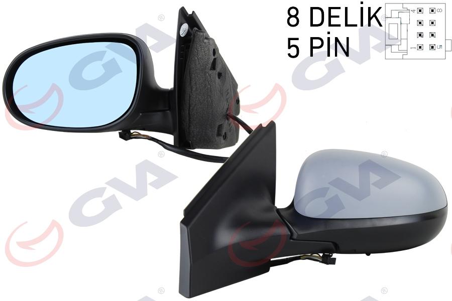 DIŞ DİKİZ AYNASI SOL BRAVO(07-14) ELEKTRİKLİ+ISITMALI+MAVİ CAM+ KONVEKS+ASTARLI VM-6160EHL - GVA - OEM 735440834