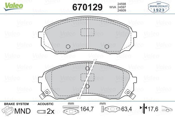 FREN BALATASI ON (164 MM) KIA CARNIVAL III 2.7 V6 97- HYUNDAI H1 STAREX 2.4TD  2.5TD 02- - VALEO - OEM 581014DE00