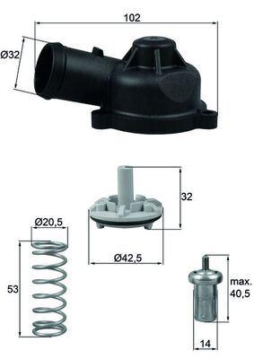 HARARET MUSURU (83C) VOLKSWAGEN GOLF V VI JETTA III IV PASSAT SCIROCCO - MAHLE TERMOSTAT - OEM 03C121110K