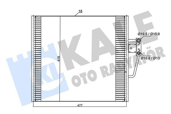 KLİMA KONDENSERİ BMW 520İ-523İ-525TD-525TDS-528İ-535İ-540İ (AL-AL) (478X418X16) - KALE - OEM 64538391647