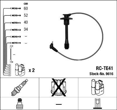 BUJI KABLOSU TK TOYOTA COROLLA 1.3XLI (EE101) 16V 92-> 1.6 GLI AE101 - NGK - OEM 9091922373
