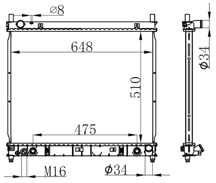 RADYATOR BRAZİNG AT(510X648X32)REXTON 2.9 TD 02- 61642 - ORIS - OEM 21310