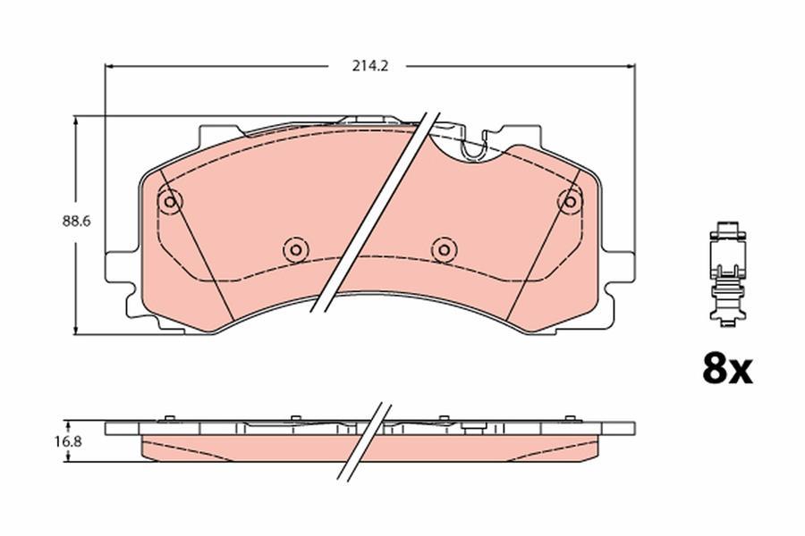 DİSK BALATA ÖN AKS AUDI A6 ALLROAD C8 (4AH)-A6 C8 (4A2)-A6 C8 AVANT (4A5)-A7 SPORTBACK (4KA)-A8 D5 ( 4N2-4N8-4NC-4NL)-Q7 (4MB-4MG-4MQ)-Q7 VAN (4MB-4MG)-Q8 (4MN-4MT) VW TOUAREG (CR7-RC8) 2020-> - TRW - OEM 4M0698151AH