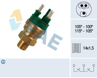 HARARET MUSURU 105 °C - 100 °C (RADYATOR FANI) MERCEDES W201 W124 W126 W460 W461 W463 - FAE - OEM A0065456124