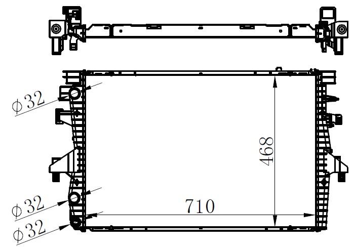 MOTOR SU RADYATORU TRANSPORTER T5 1.9TDI KLIMALI 04-> MANUEL SANZUMAN 713×470×34 *** - ORIS - OEM 7H0121253K