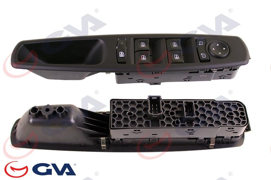 CAM AÇMA ANAHTARI ÖN SOL KOMPLE RENAULT MEGANE III 09> FLUENCE 09> (DÖRTLÜ + MERKEZİ KİLİT DÜĞMELİ + AYNA AYARLI) - GVA - OEM 254000008R