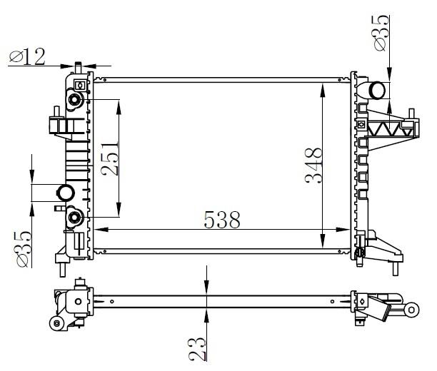 SU RADYATORU CORSA C TIGRA 1.4 1.6 2000-2010 KLIMALI (A/T OTOMATIK SANZIMAN ) - KALE - OEM 1300239