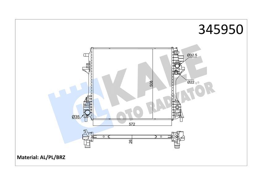 RADYATOR S-TYPE (04-07)-XF (08-15)-XJ (05-09) 2.7 AL PL BRZ - KALE - OEM C2D26048