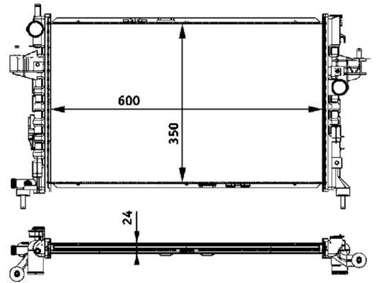 RADYATÖR CORSA C-COMBO-TIGRA 1.3 CDTI-1.7 CDTI(AC+MEK)(600x350x24) - MAHLE - OEM 24466780