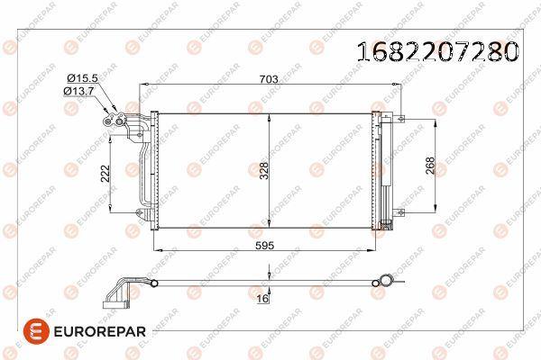 KLİMA KONDENSERİ VW POLO-AUDI A1-A1 SPORTBACK-SEAT IBIZA V-TOLEDO IV (AL-AL) - EUROREPAR - OEM 6R0820411D