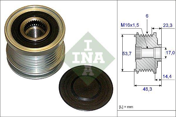 ALTERNATÖR KASNAĞI (RULMANLI) ASTRA J-INSIGNIA-ZAFIRA TOURER C 2.0 CDTI (6 KANAL) - INA - OEM 1204291
