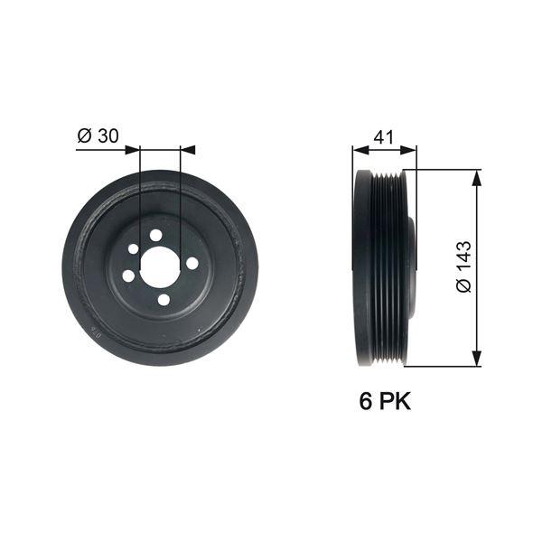 KRANK KASNAGI CADDY II III A3 A4 A5 T5 ALTEA LEON GOLF IV V - GATES - OEM 03G105243