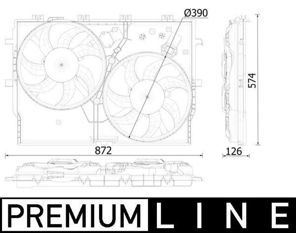 Kühlmittelkühler-/Kondensator-Lüfter FIAT DUCATO — MAHLE CFF551000P - MAHLE