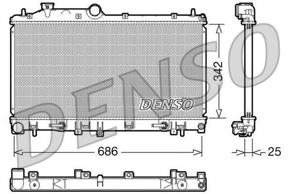 RADİATOR. ENGİNE COOLİNG SUBARU FORESTER (08-) — DENSO DRM36005 - DENSO - OEM 45119SC020