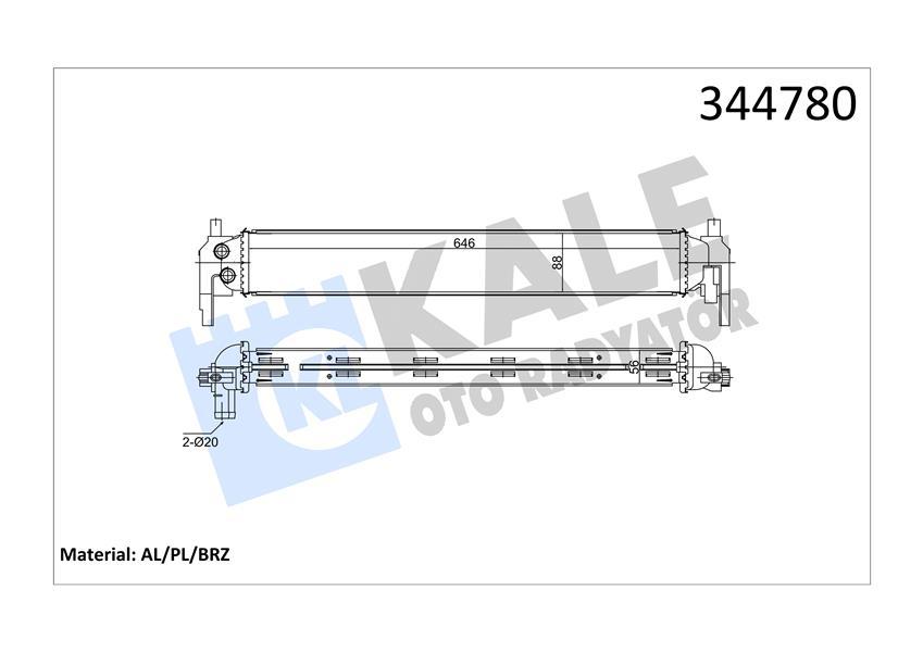 TURBO RADYATORU INTERCOOLER VW-SKODA-SEAT-AUDİ-POLO-A1-IBIZA-FABIA (CBZC-CJZC-CBZB-CUSA-CYZB-CUSB-CUTA 1,2 TSI-1,4 TDI) 10> - KALE - OEM 6R0145805H