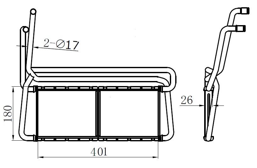 KALORİFER BRAZİNG HEATER A/M(148X415X26)P 04+ / R 04+ / T 04+ / G 07+ 75007 - ORIS - OEM 1772717