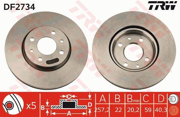 FREN DISKI ON HAVALI ALBEA LINEA DOBLO IDEA NEMO BIPPER FIORINO 500 DEBRA MITO - TRW - OEM 71739640