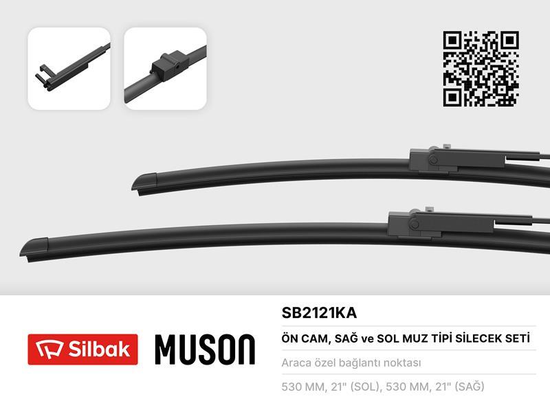 SİLECEK SÜPÜRGESİ 530/530mm (MUZ TİPİ) SKODA SUPER 02-05 VW PASSAT 02-05 - SILBAK