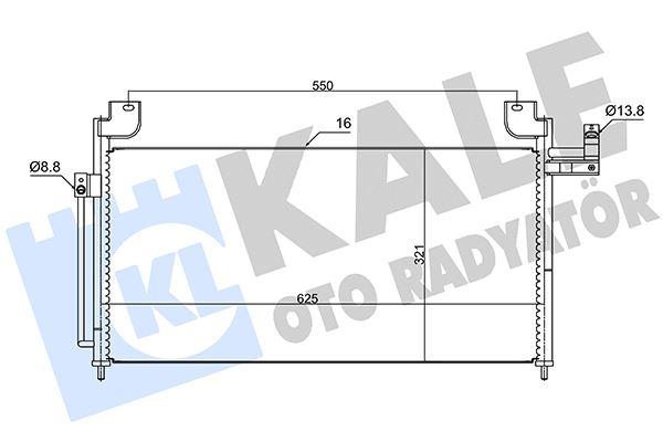 KLİMA KONDENSERİ MAZDA 323S VI (AL-AL) (625X288X18) - KALE - OEM BK2J61480