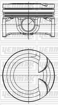 MOTOR PİSTON+SEGMAN (STD) CADDY IV-GOLF VII-POLO 1.2 TSI (CYVC-CJZB-CYVB-CJZA-CJZD) 13=> (71.00) - YENMAK - OEM 04E107065BC