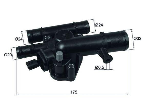 TERMOSTAT Thermostat. integral — MAHLE TI24389 - MAHLE