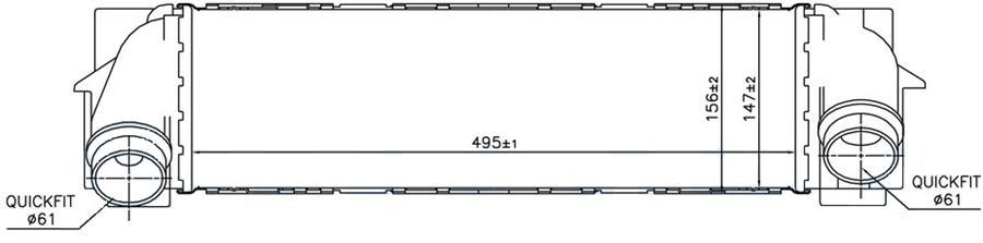 INTERCOOLER BRAZİNG INTERCOOLER (495X146X76)F25 X3 1.8İ/2.0D 2010+ / F26 X4 13+ 96440 - ORIS - OEM 1.751.7.823570