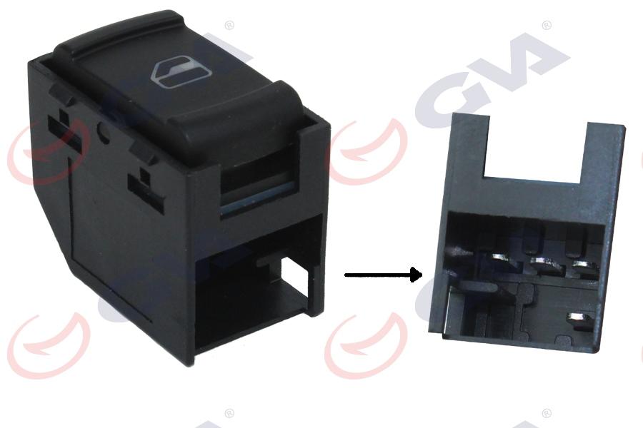 CAM AÇMA ANAHTARI GOLF 4 - BORA - PASSAT (97-04) (TEKLİ) - GVA - OEM 3B0959855B