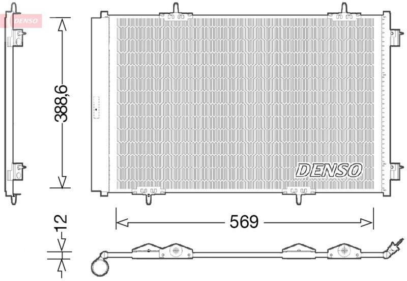 KLİMA RADYATÖRÜ (KONDENSERİ) P301-CITROEN C-ELYSEE 1.2 VTi-1.6 VTi-1.6 HDİ 11/12=>(587X367X16) - DENSO - OEM 9674994280