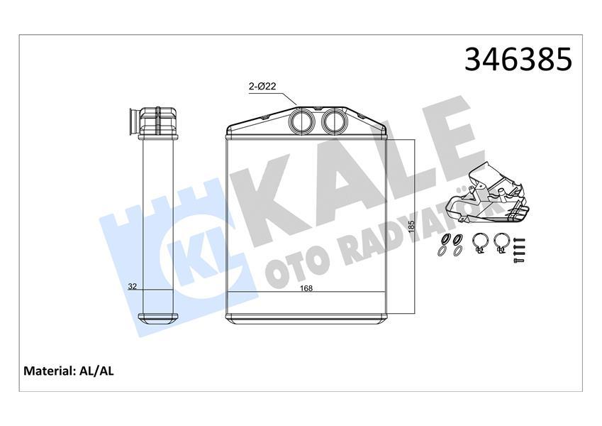 KALORİFER RADYATÖRÜ VECTRA C 02>SIGNUM 03> (Z18XER) (185x169) - KALE - OEM 1618260
