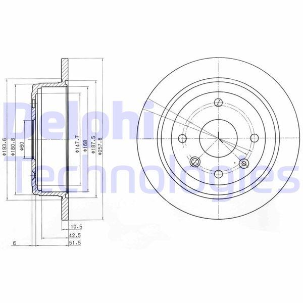FREN DISKI ARKA (5D 257MM) LACETTI 05- #### - DELPHI - OEM 96549630