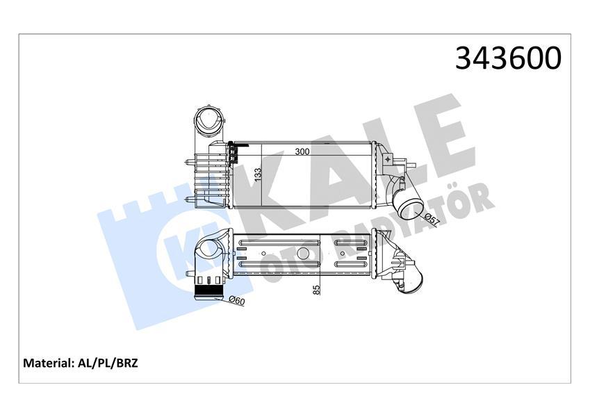 INTERCOOLER 406 607 C5 (DW10ATED) 2.0HDI 8V (DW12TED4) 2.2HDI 16V AL PL BRZ - KALE - OEM 0384F3