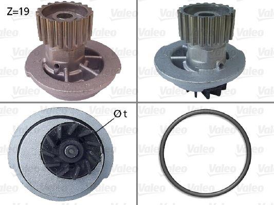 DEVİRDAİM SU POMPASI CHEVROLET AVEO KALOS 1.4L F14D T200 T250 T255 06-> / LACETTI 1.4L 1.6L KLAN 05-> / DAEWOO NUBIRA 1.6L A16DM 16v (KLAJ) 97-02 - VALEO - OEM 96182871