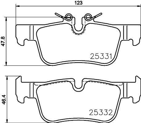 FREN BALATASI ARKA BMW F40 F44 F45 F46 F48 F49 F39 . MINI F54 F60 - BREMBO - OEM 34201543683