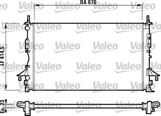 RADYATOR (670X414.5X23) LAGUNA II 1.6 1.8 1.9 2.0 DCI (AC+MEK+OTOM) - VALEO - OEM 8200008764