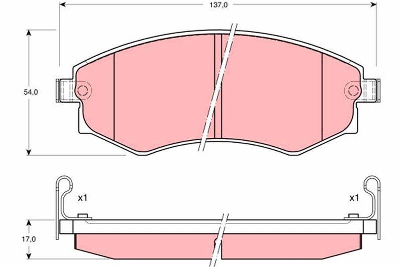 ÖN BALATA HYUNDAI ELANTRA 1.6-1.8 12. 03=> SONATO II-III 1.8-2.0-2.4-3.0i (95-00) - TRW - OEM 5810135A10