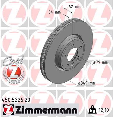FREN DISKI ON LAND ROVER DISCOVERY L462 RANGE ROVER SPORT L494 L405 - ZIMMERMANN - OEM LR081594