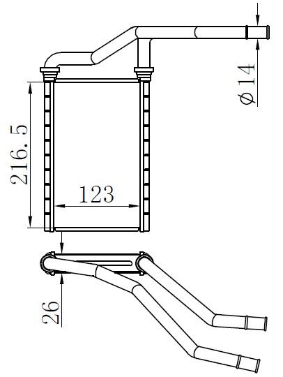 KALORİFER BRAZİNG HEATER A/M(123X216X26)SWİFT III 05+/SX4 06+/FİAT SEDİCİ 73991-7412060PA0 - ORIS - OEM 71743143