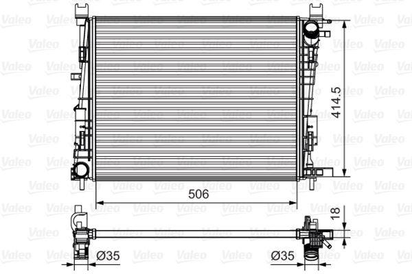 RADYATOR (506X414X18) CLIO IV 12> SYMBOL III 14> CAPTUR I 12> DOKKER 12> SANDERO II 12> 0.9 1.2 TCE - VALEO - OEM 214107326R