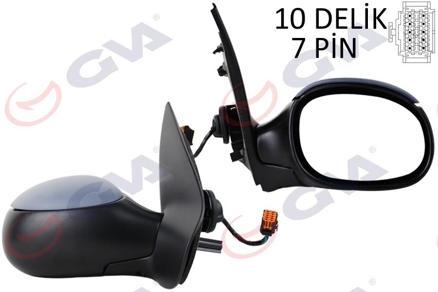 DIŞ DİKİZ AYNASI SAĞ 206 04> ELEKTRİKLİ+ISITMALI+SENSÖRLÜ+ASTARLI+ASFERKLİ 7 FİŞ VM-208EHPSR - GVA - OEM 8149.KN