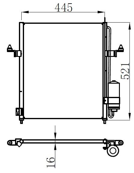 KLİMA KONDENSERİ MITSUBISHI L200 06=> (447X448X20) (OTO.-MEK.) - ORIS - OEM 7812A171
