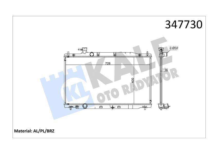 RADYATÖR AL/PL/BRZ CR-V III (MT) — KALE 347730 - KALE - OEM 19010RZAA01