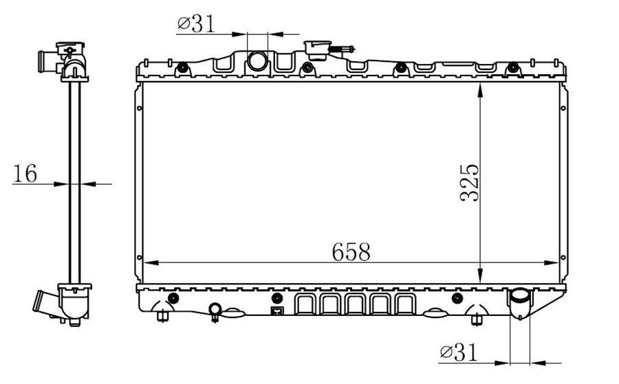 RADYATOR BRAZİNG MT(325X668X16)CARİNA 2.0İ 83- 64712 - ORIS - OEM 16400