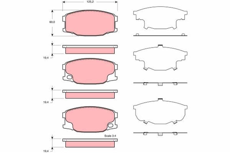 ÖN BALATA CANTER 35 CANTER 55 01=>CANTER 60 86=>01=>CANTER 75 94=>01=> - TRW - OEM MC894601