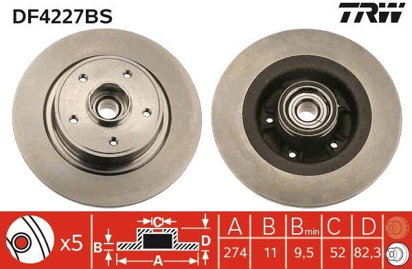 ARKA FREN AYNASI RENAULT LAGUNA II 01>07 SCENIC II 05>08 (274x11x5D) - TRW - OEM 7701472838