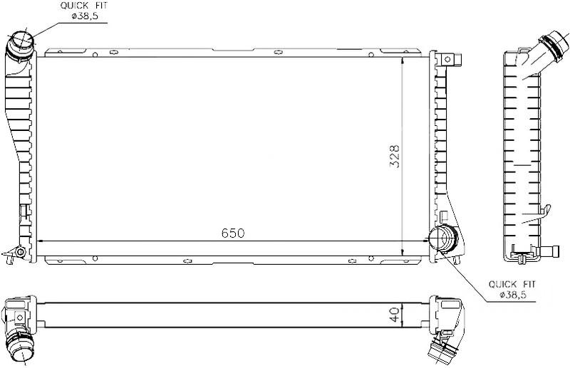 RADYATOR BRAZİNG A/M(650X328X40)E39 5.20D/5.25D/5.30D - E38 7.30D 60634A - ORIS